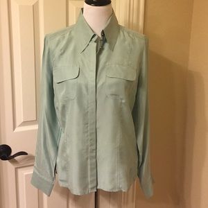 Sea green silk blouse